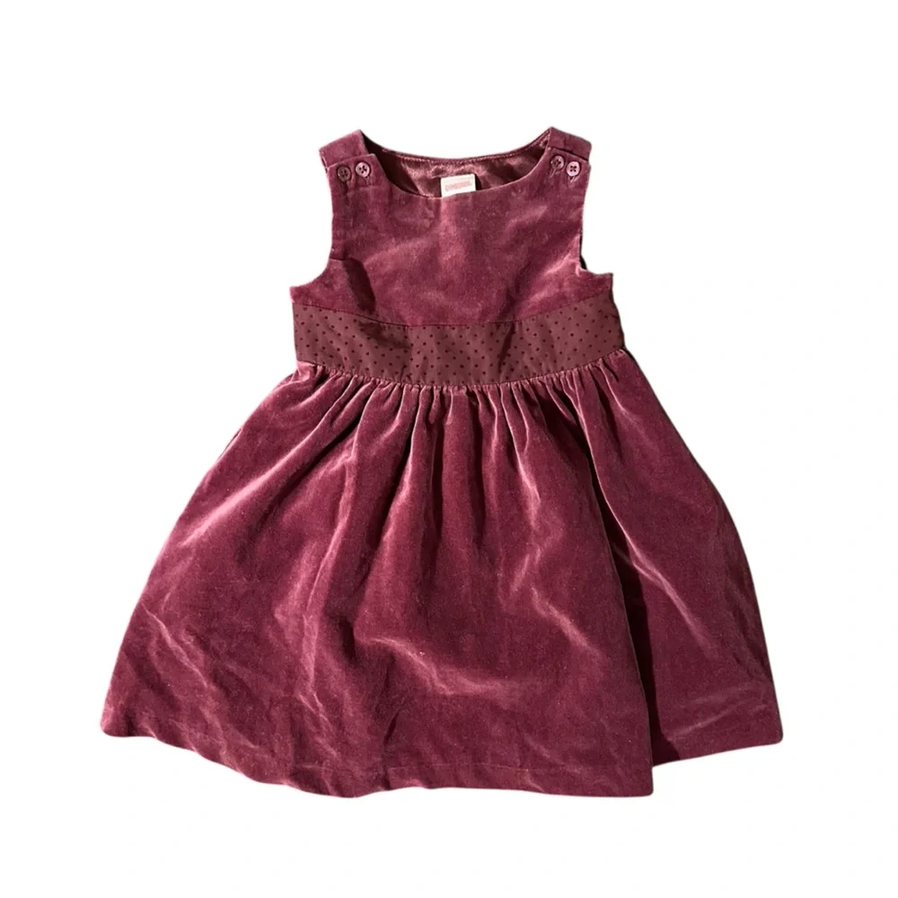 Gymboree Festive Holidays Little Sugar‎ Plum Velour Dress 12-18 Months NWT